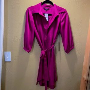 Vibrant Purple Knee Length Shirt Dress